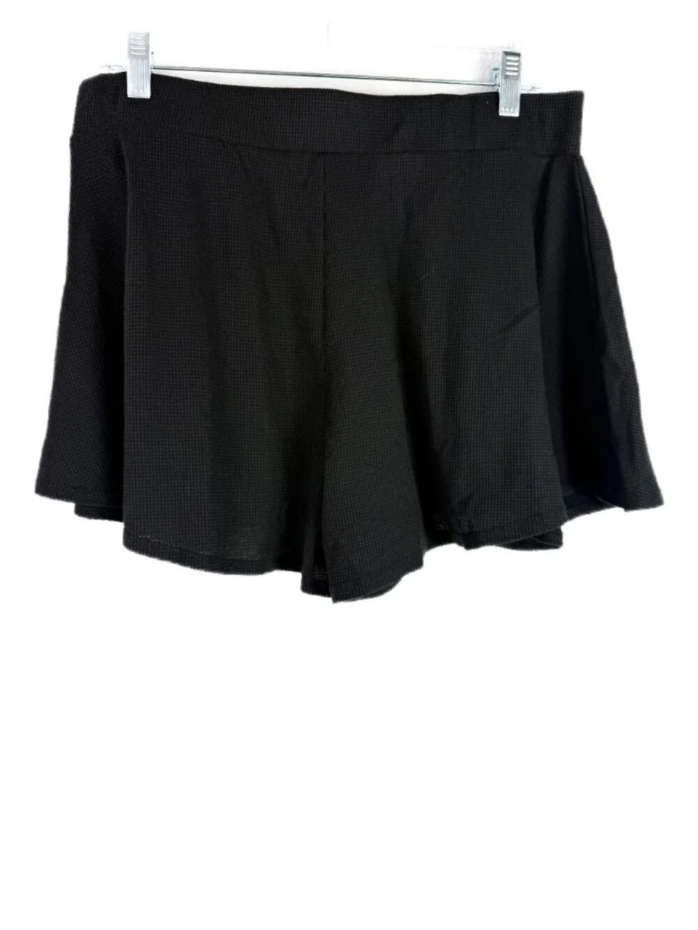 NWT Lulus Expert Chiller Black Waffle Knit Shorts Flowy Size XL NEW - Picture 5 of 10